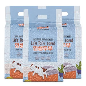 푸르미 인생두부 고양이 모래, 10L, 베이비파우더향, 3개