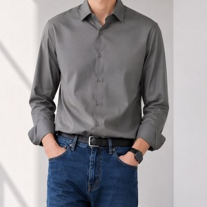 가이스토리 남성용 빅사이즈 기본 무지 스판 데일리 셔츠