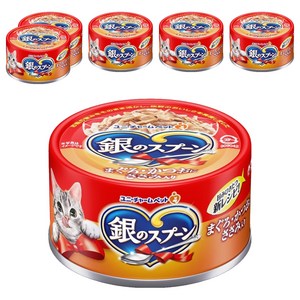 유니참긴노스푼 고양이 습식 캔, 혼합맛(참치/가다랑..., 70g, 6개