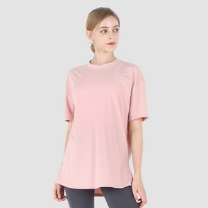 녹족 여성용 아이비 오버핏 반팔 요가 티셔츠