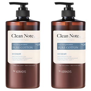 케라시스 클린노트 샴푸 퓨어 코튼향, 1L, 2개