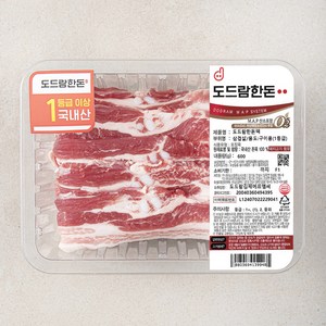 도드람한돈 1등급 삼겹살 구이용 (냉장), 600g, 1개