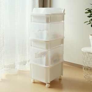 리빙스마일 포켓형 기저귀 정리함 혼합형 3단, 화이트, 33 x 47 x ..., 1개