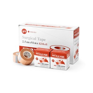 메디코리아 메디플러스포아 살색 반창고, 2.5cmx9.1m, 12개입, 1개