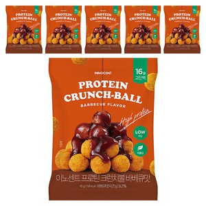 인테이크 이노센트 프로틴 크런치볼 바베큐맛, 40g, 6개