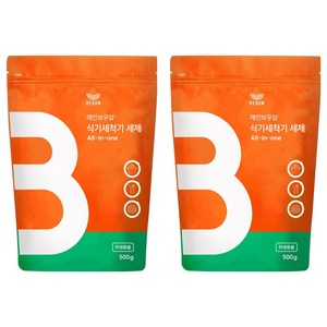 레인보우샵 올인원 식기세척기 세제 리필, 500g, 2개