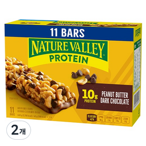 네이쳐밸리 프로틴 피넛버터 다크초콜릿 츄이바 11p, 440g, 2개