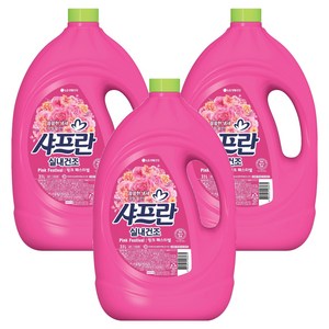 샤프란 실내건조 섬유유연제 핑크 페스티벌 본품, 3.1L, 3개