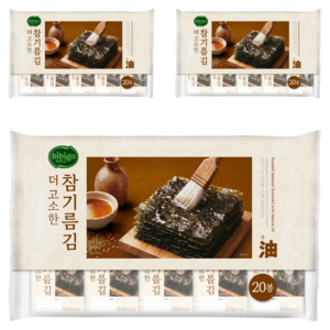 비비고 더 고소한 참기름김, 90g, 3개