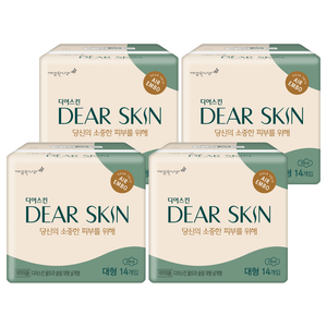 디어스킨 에어엠보 생리대 날개형, 대형, 14개입, 4개