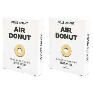 벨르아망 에어도넛 차량용 방향제 리필, 화이트 머스크, 2개