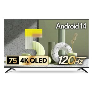 더함 4K UHD QLED TV, 191cm(75인치), 스마트 TV, 벽걸이형, 방문설치