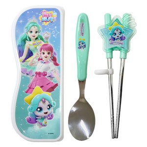 르번 아동용 슈팅스타 캐치티니핑 스푼 양손 교정 젓가락 케이스 세트