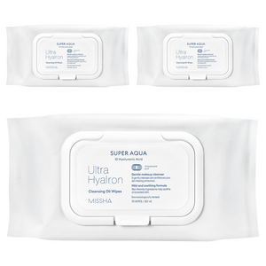 미샤 수퍼아쿠아 울트라 히알론 클렌징 오일 티슈 대용량, 70매입, 3개