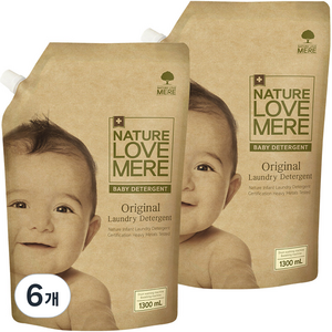 네이쳐러브메레 오리지널 유아 세제, 1.3L, 6개