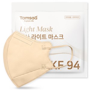 탐사 라이트 KF94 새부리형 보건마스크 대형 지퍼백, 베이지, 25개입, 1개