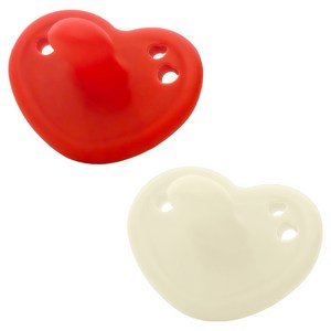 티지엠 하트 노리개 젖꼭지, 플러스 (3개월이상..., 베리레드 + 크림버..., 2개