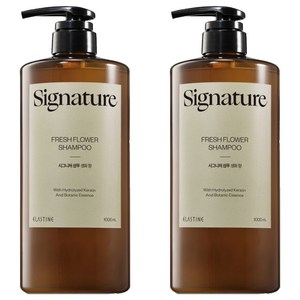 엘라스틴 시그니처 두피케어 손상모발 클리닉 약산성 샴푸 생화향, 1L, 2개