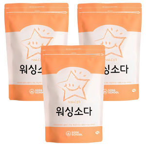 소다스쿨 워싱소다 세탁세제, 1kg, 3개