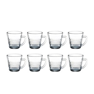 글라스락 내열강화 믹스 커피 머그 220ml, 투명, 8개