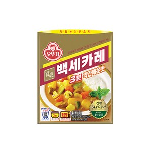 오뚜기3분 백세카레 약간매운맛, 200g, 3개