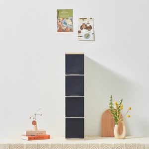 씨밀렉스 래폴드 모듈서랍장 200 슬림 4단 L, 카밍네이처 블랙, 4개