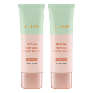 김정문알로에 라센스 로에 큐어 리알로에 워터 스플래쉬 카밍 톤업 선크림 SPF50+ PA++++, 40g, 2개