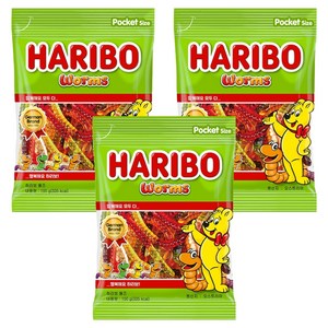 하리보 웜즈 젤리, 100g, 3개