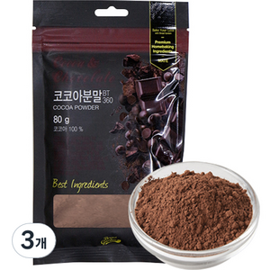 브레드가든 템퍼링이 되어있는 코코아파우더, 1개입, 80g, 3개