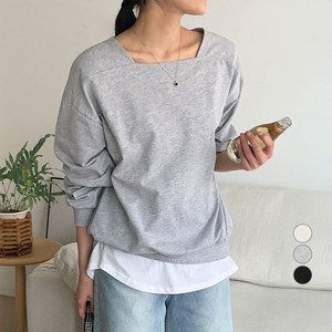 아피나르 스퀘어넥 맨투맨 스웻셔츠