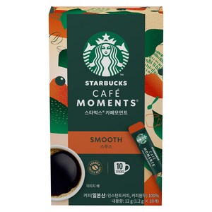 스타벅스 카페모먼트 스무스 원두커피믹스, 1.2g, 10개입, 1개