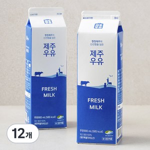 제주우유, 900ml, 12개