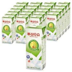 부산우유 멸균 흰우유, 200ml, 24개