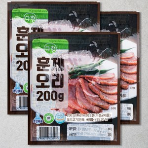다향 훈제오리, 200g, 3개