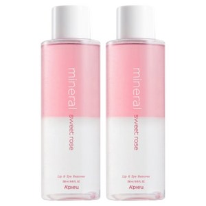 어퓨 미네랄 대용량 스윗로즈 립앤아이 리무버, 250ml, 2개