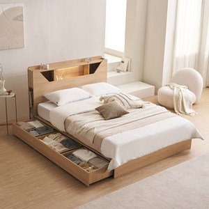 삼익가구 오버트 LED 3단 수납 침대 프레임 단품 방문설치