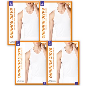 트라이 남성용 통기성 베이직 면 런닝 셔츠 4종 세트 TMRSB01WW