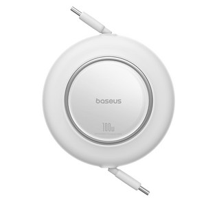 베이스어스 C타입-C타입 Free2Pull 100W 초고속 충전 접이식 릴 케이블