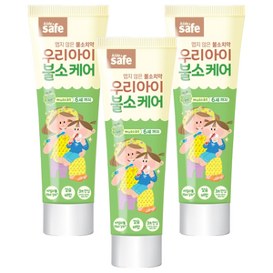 키즈세이프 우리아이 불소케어 치약 1~6세, 60g, 3개