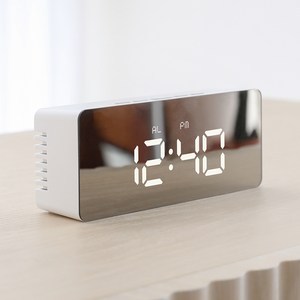 무아스 LED 미러클락 직사각형 탁상시계