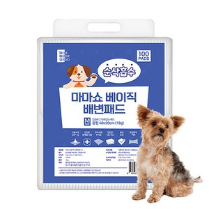 마마쇼 베이직 배변패드 배변유도제 함유 무향, 1개, 100개입