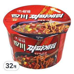 농심 사천 짜파게티 큰사발면 115g, 32개