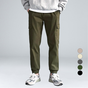 이브클로젯 남성용 코튼 스판 밴딩 일자핏 카고 조거팬츠 6079-1