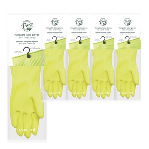 프로그 고리형 고무장갑, 라임펀치, 소(S), 5개