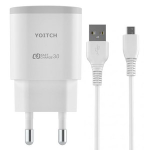 요이치 제우스 퀄컴 3.0 지원 USB 고속 충전기 + 5핀 고속 충전 케이블 150cm