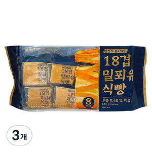 키즈웰 18겹 밀푀유 식빵, 640g, 3개