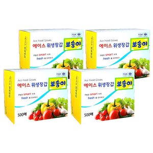 에이스 뽀송이 위생장갑, 500개입, 4개