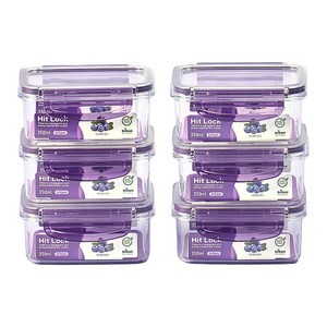 ecosense 히트락 올트라이탄 프리미엄 밀폐용기, 350ml, 6개