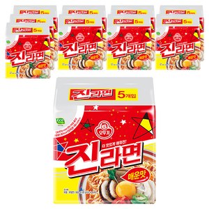 오뚜기 진라면 매운맛 120g, 50개, (5개입 X 10팩)