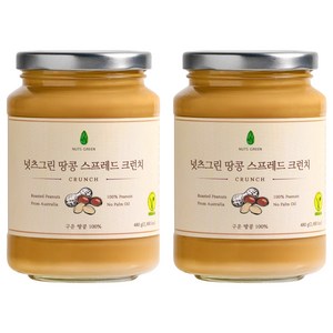 넛츠그린 땅콩 스프레드 크런치, 480g, 2개